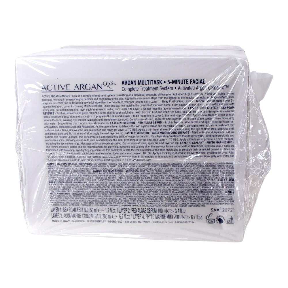 Active Argan 5 Minute Facial Anti-Aging Multitask Skin Kit made in Italy SEALED - Picture 2 of 6